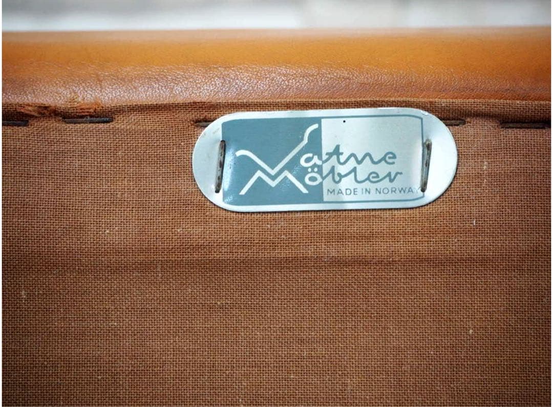 ビンテージVatne北欧バットネ　オットマン付本革1人掛けソファ