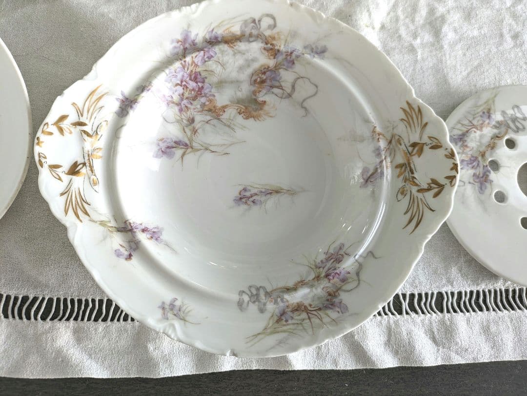 アンティーク アビランド リモージュ 蓋付きバターディッシュ