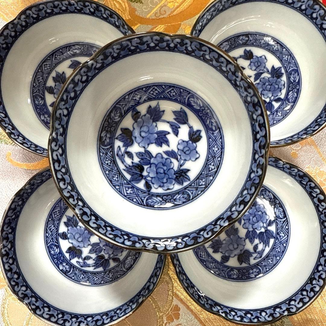 美品　吾山窯　金彩　伊万里長皿　豪華古伊万里小鉢　全10客 No.4-7