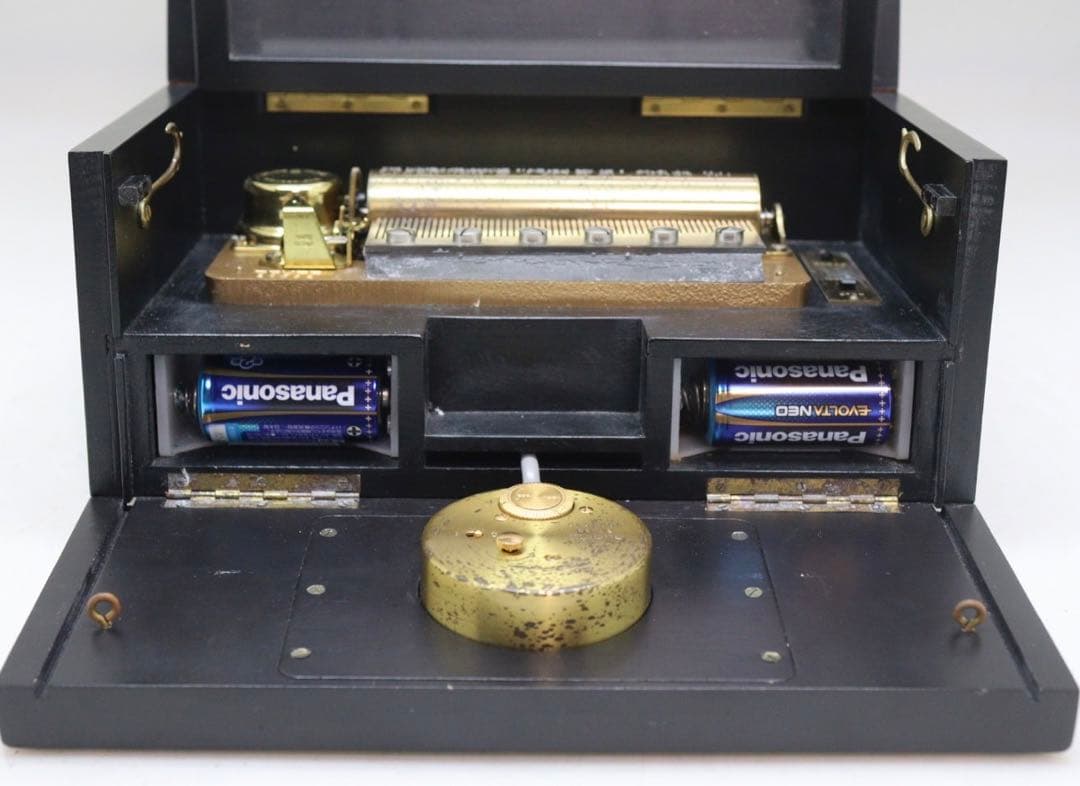 リュージュ　オルゴール　60弁　12曲　時計付き　クォーツ　目覚まし時計