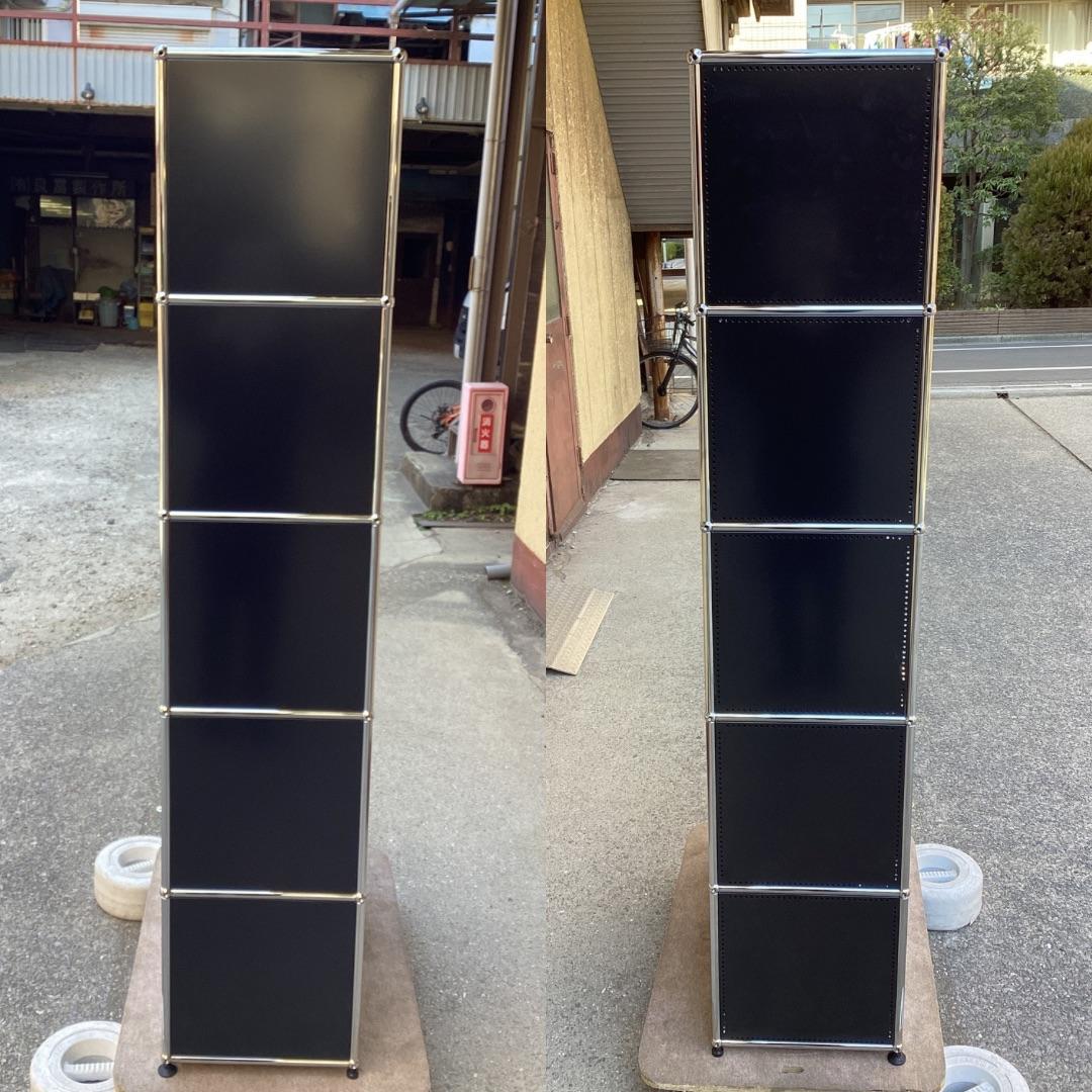 鍵付き　USMハラー キャビネット 1列5段　ブラック系　引き出し