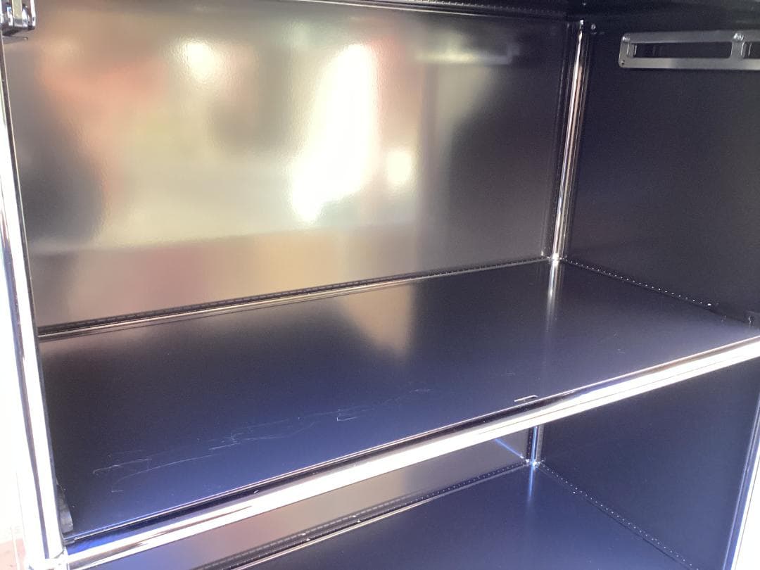 鍵付き　USMハラー キャビネット 1列5段　ブラック系　引き出し