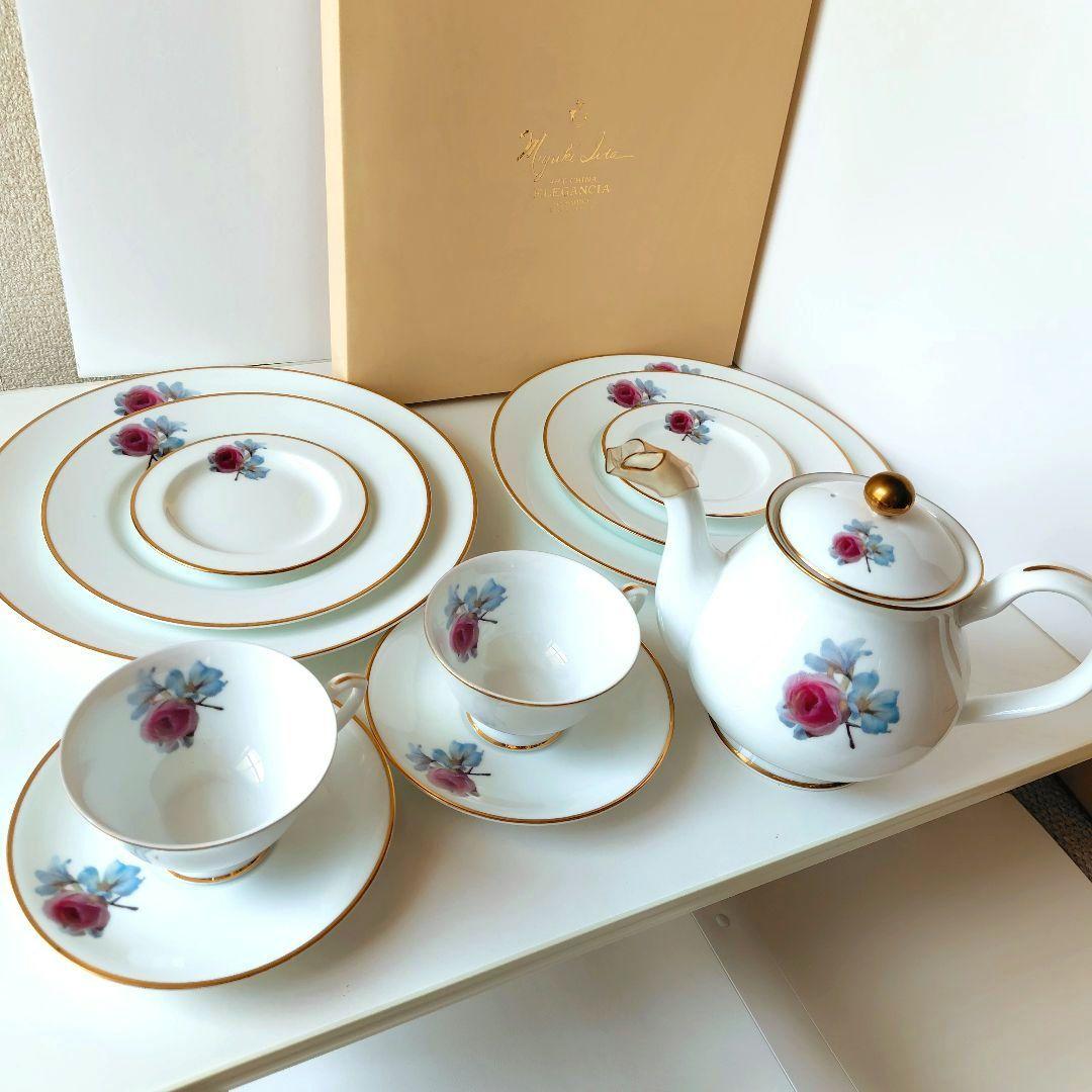 新品】月光荘 ティーカップ／ポット／プレート 9点セット 飯田深雪