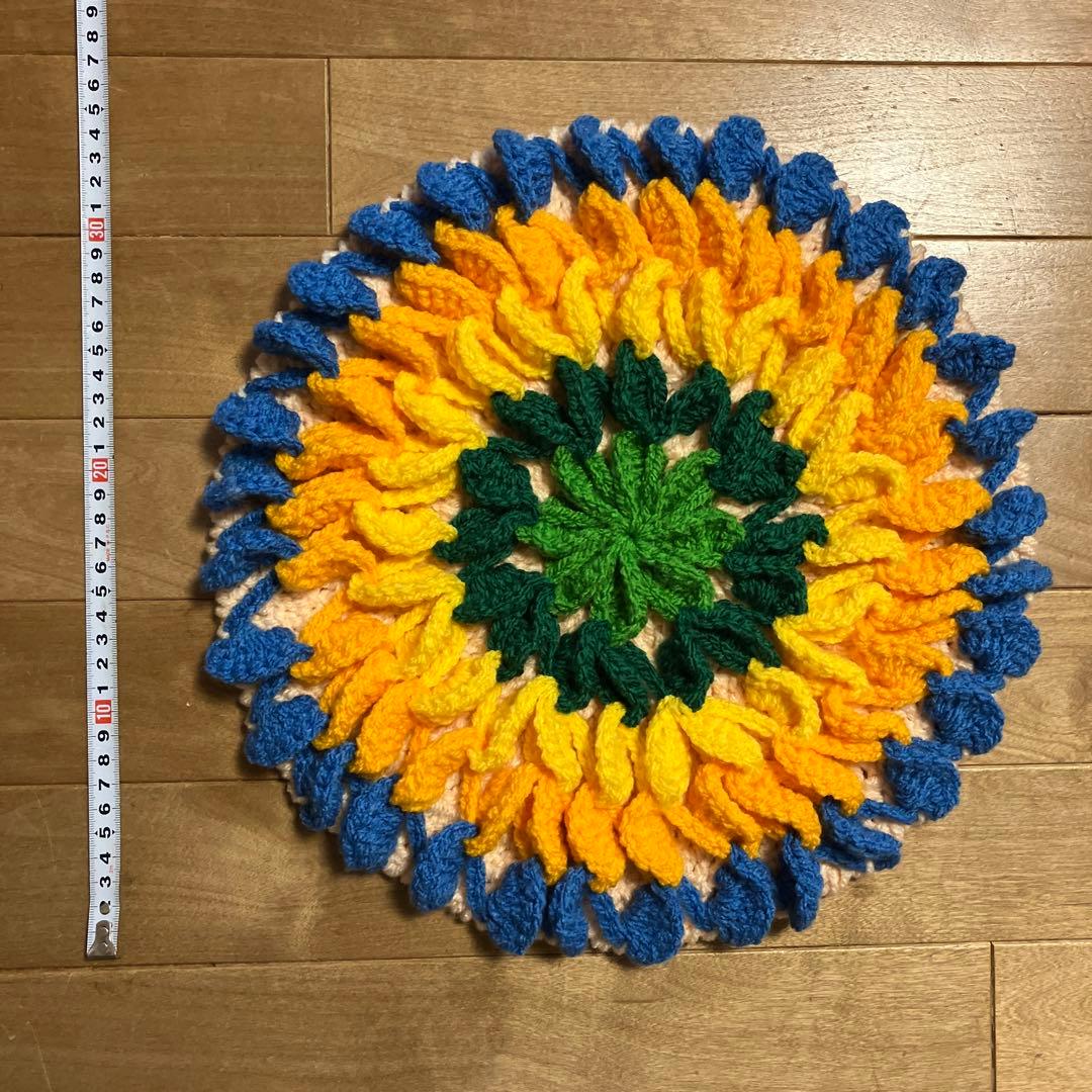 7点 オシャレ ハンドメイド セット 手編み クッション インテリア マット