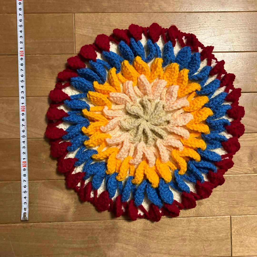 7点 オシャレ ハンドメイド セット 手編み クッション インテリア マット