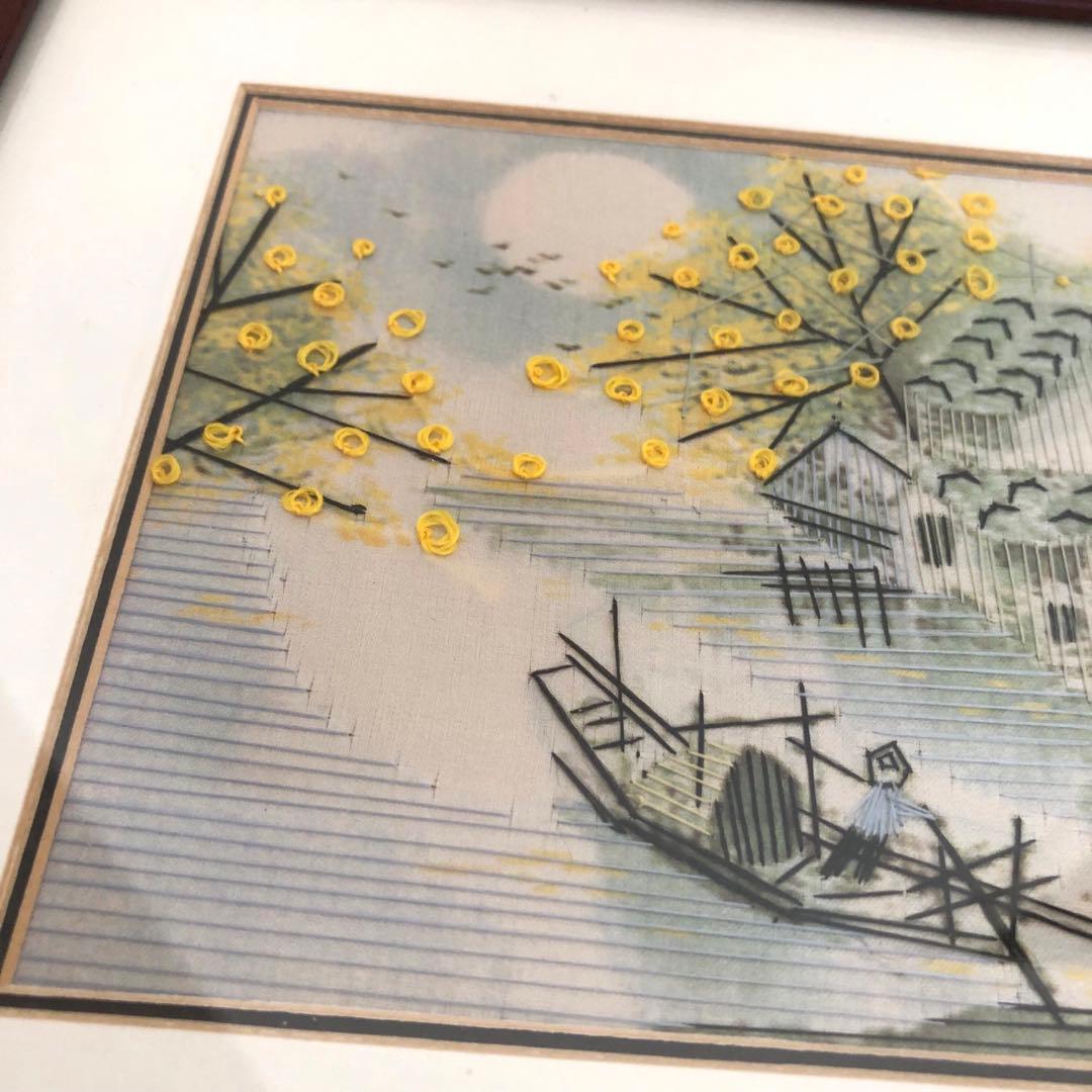 中国刺繍芸術精品 刺繍画 額装 工芸品 - メルカリ
