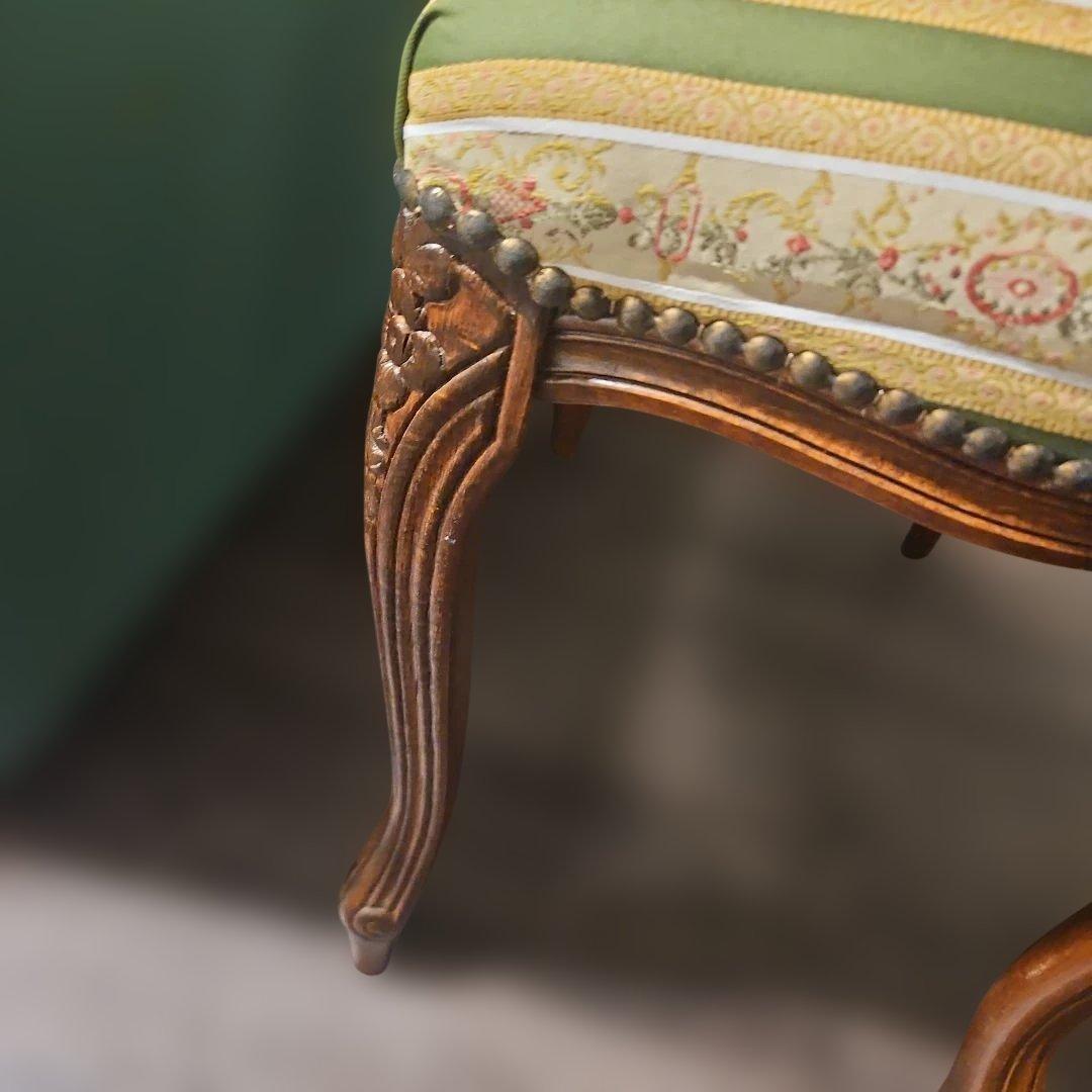 イタリア アンティーク スツール オットマン 猫脚 ロココ調