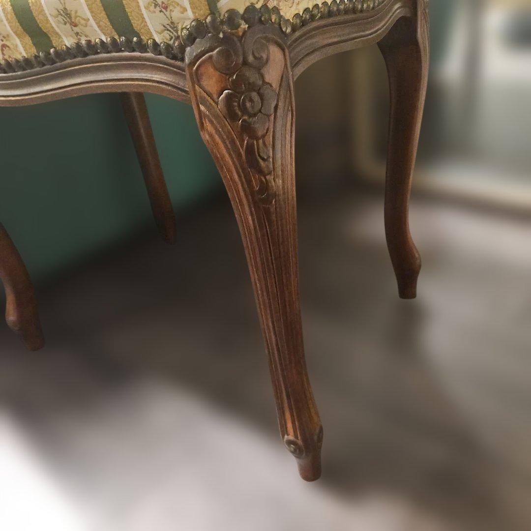 イタリア アンティーク スツール オットマン 猫脚 ロココ調