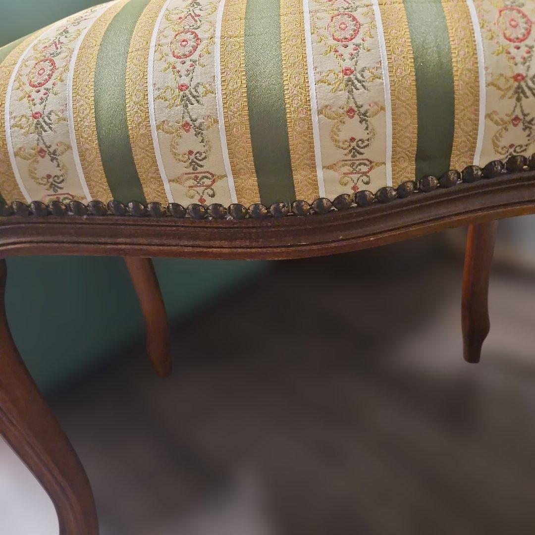 イタリア アンティーク スツール オットマン 猫脚 ロココ調