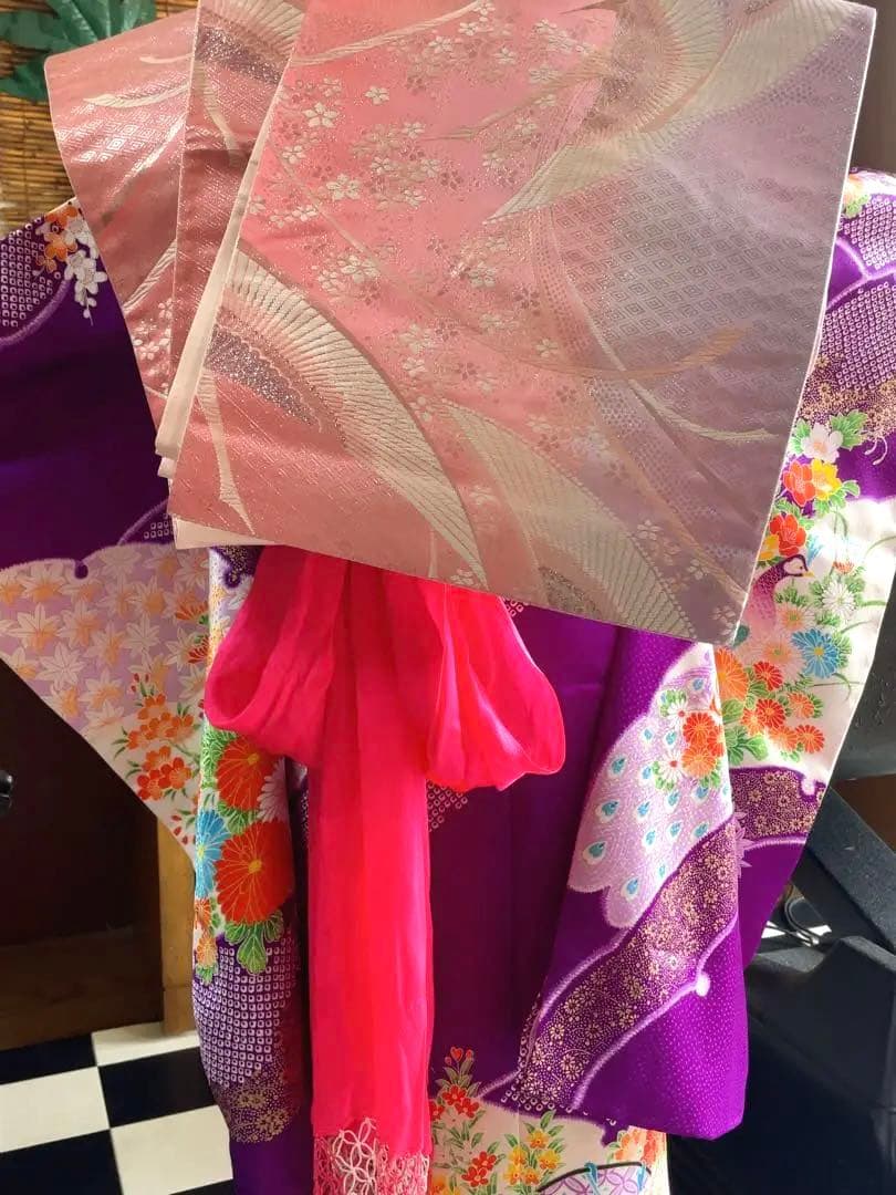 七五三七歳フルセット紫の花柄