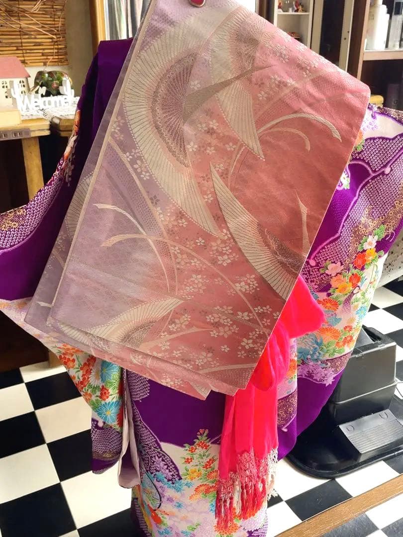 七五三七歳フルセット紫の花柄