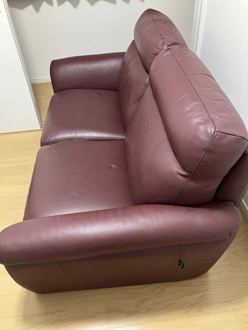 SACCOMODI サコモディ ブラウン2人掛け ソファ (レザー製)たのメル便