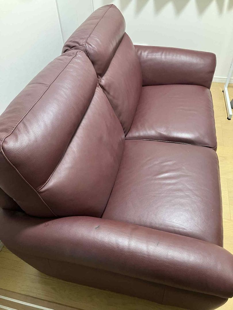 SACCOMODI サコモディ ブラウン2人掛け ソファ (レザー製)たのメル便