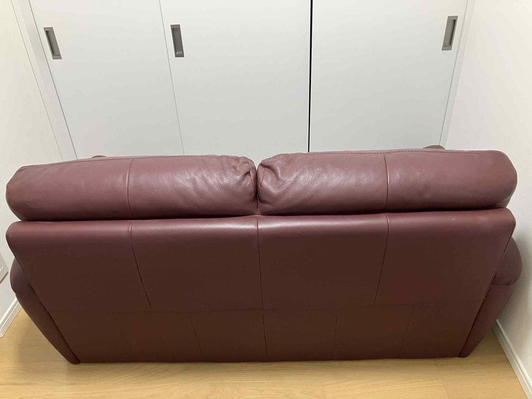 SACCOMODI サコモディ ブラウン2人掛け ソファ (レザー製)たのメル便