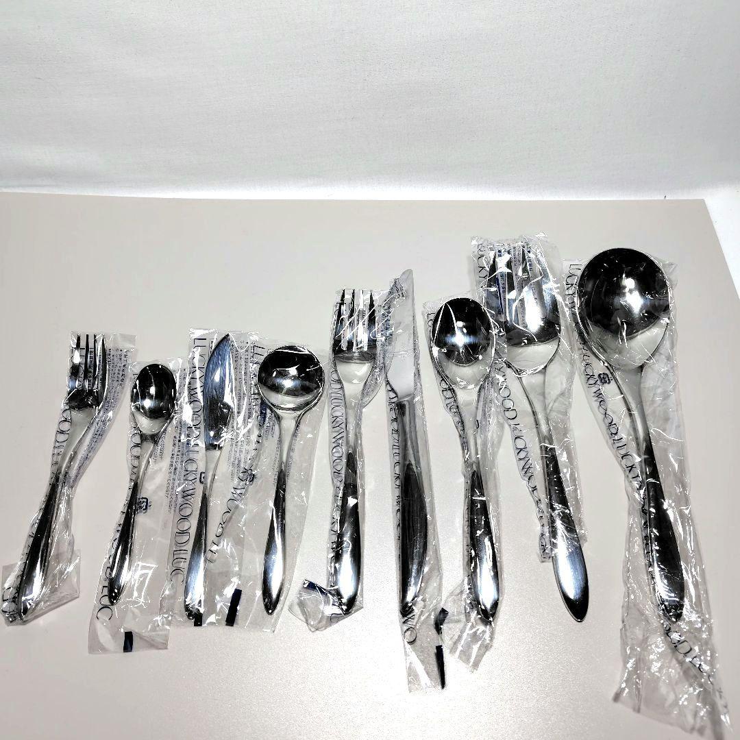 ラッキーウッド マリール カトラリー 40本 18-10 ステンレス