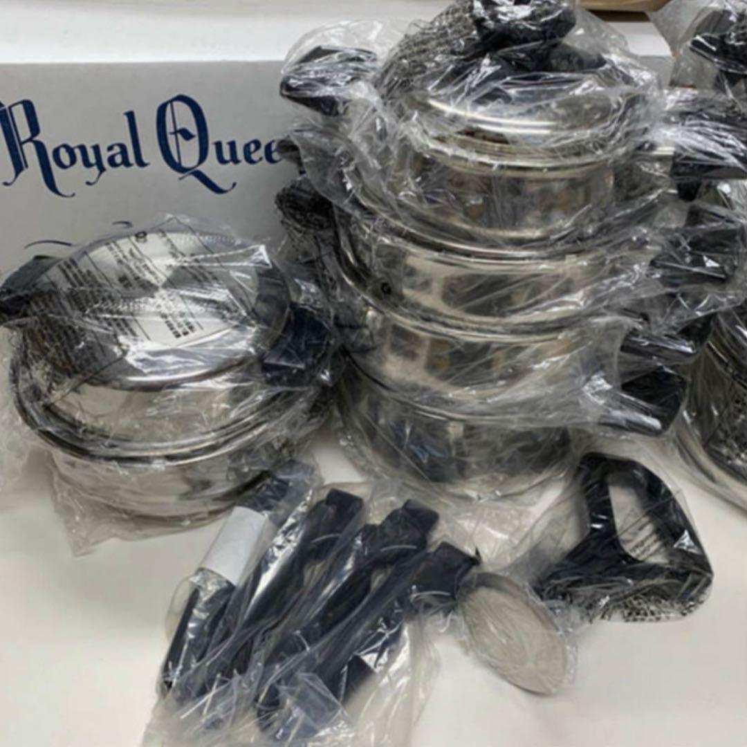 ロイヤルクイーン　FLセット　【IH対応品】　大小鍋付属品含新品未使用長期保管品