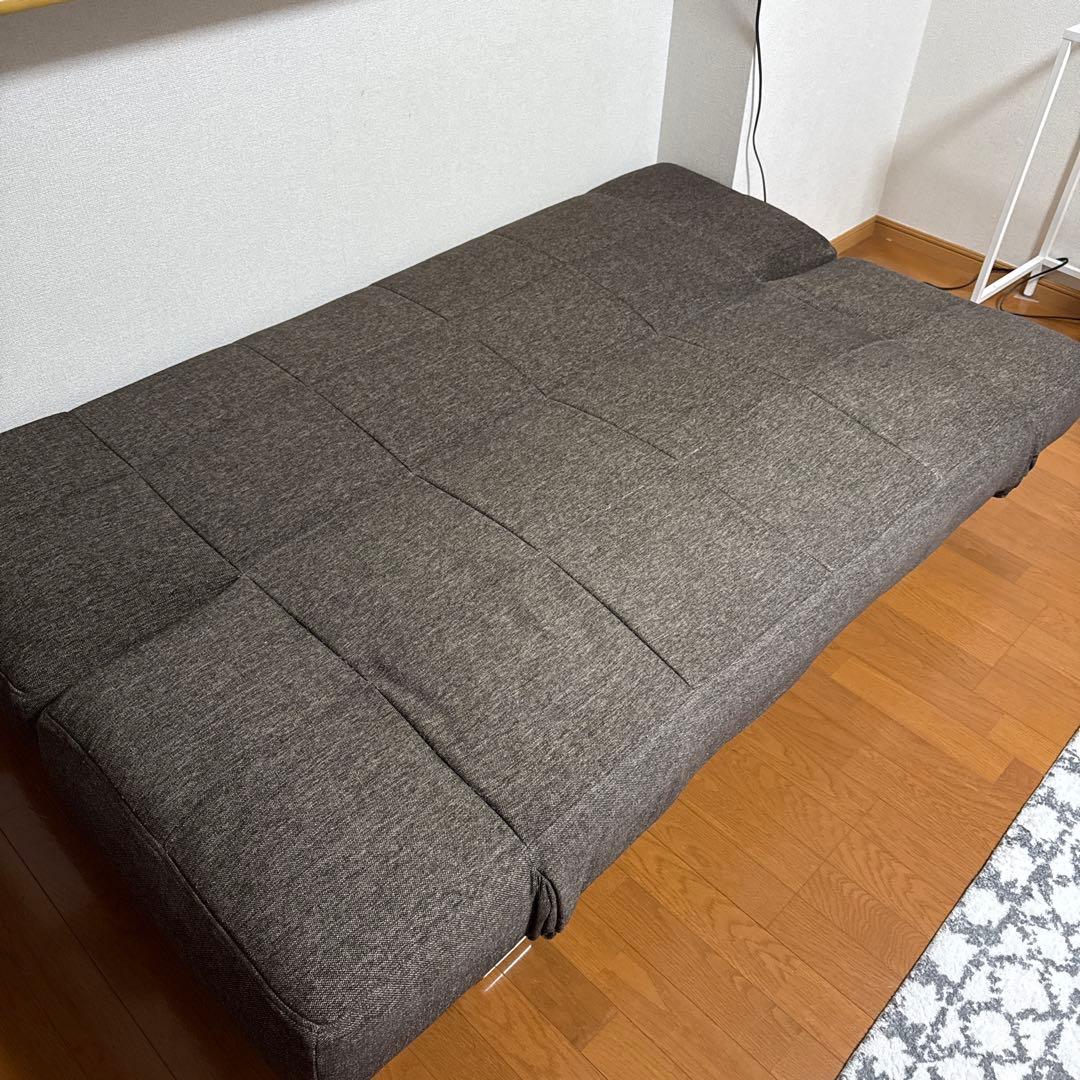 ニトリ　ソファベッド　ブラウン