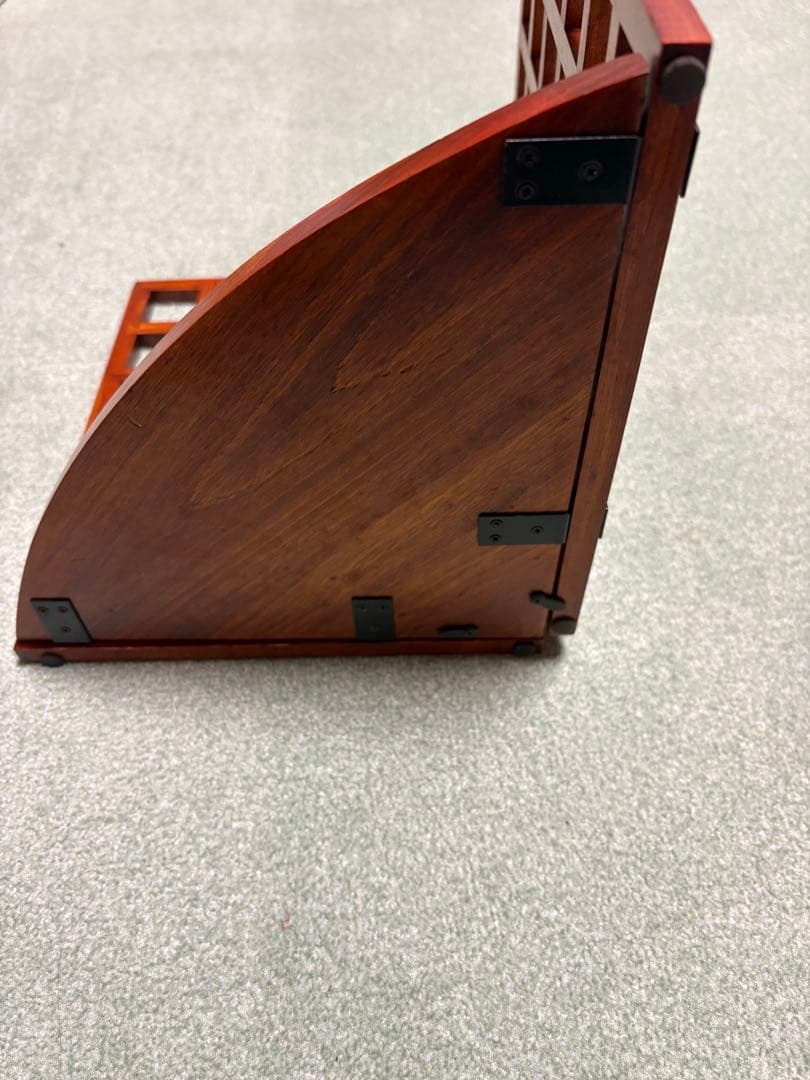 木製コーナーシェルフ ダークブラウン ラティス