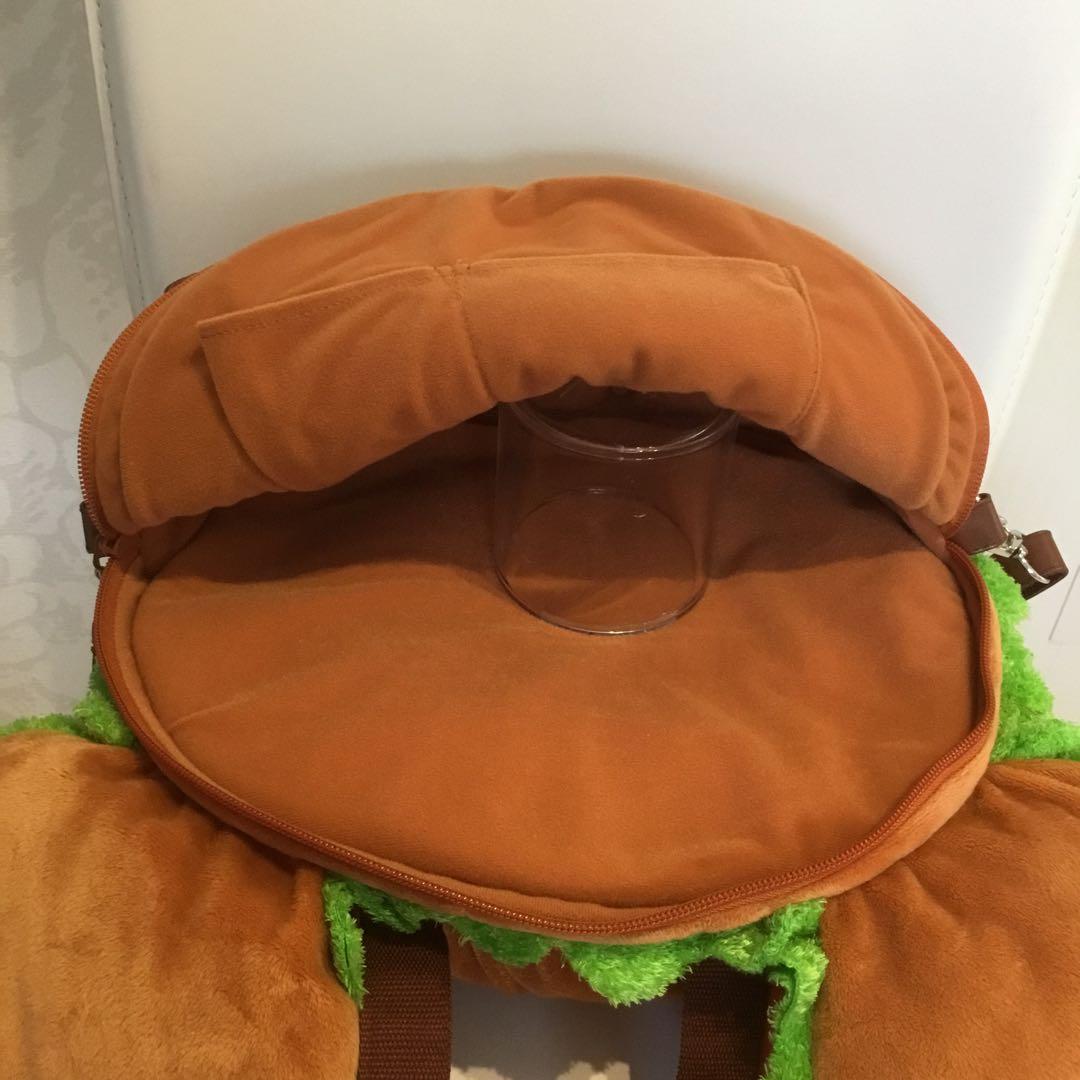 ハンバーガー型ナップザック ミッキー耳付き　ミッキーマウス￼ ディズニーランド￼