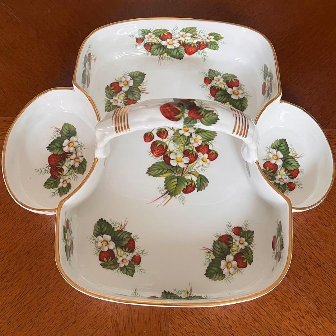 【希少品】英国製　ハマースレイ★ストロベリーパイプ★バスケット