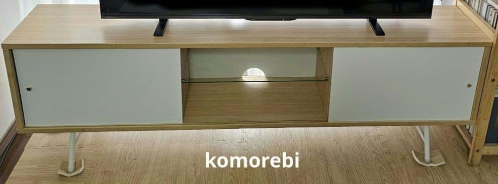 【引き取り限定】 イケア SVENARUM テレビ台 引き戸 竹 生産終了品