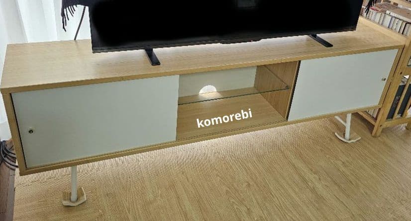 【引き取り限定】 イケア SVENARUM テレビ台 引き戸 竹 生産終了品