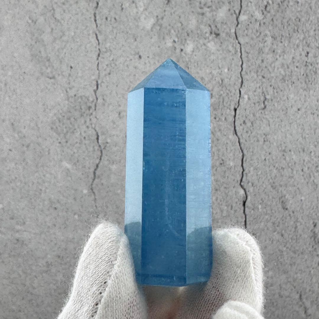 G-117アクアマリン六角ポイント　水色原石　天然石　パワーストーン
