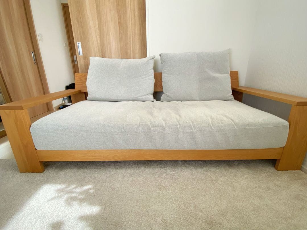 ナガノインテリア LC031 2.5人掛けソファ 無垢材フレーム