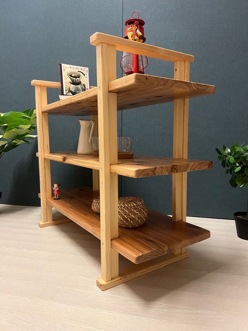 【送料無料】 オープンラック 本棚 小物置き 杉 ナチュラル 3段