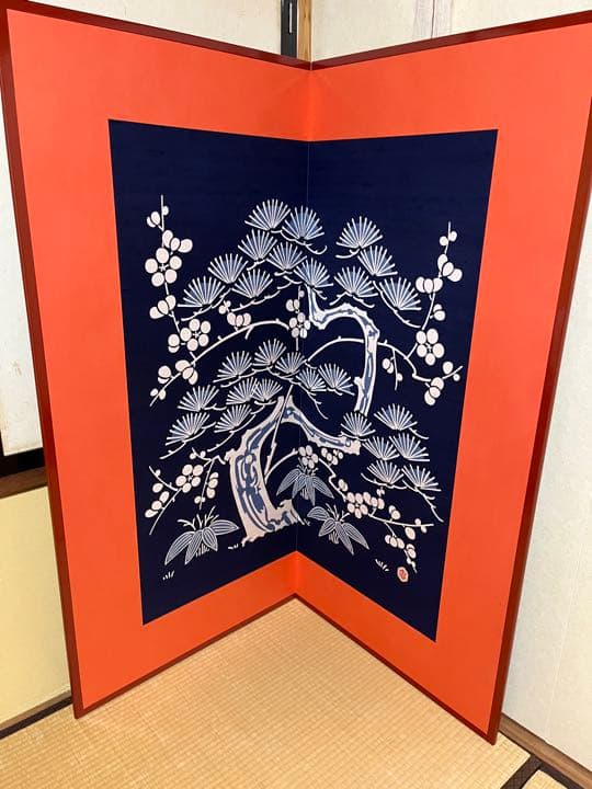 松竹梅　屏風
