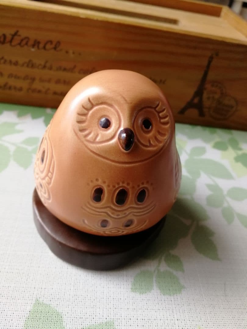 フクロウ置物アロマキャンドル? - メルカリ