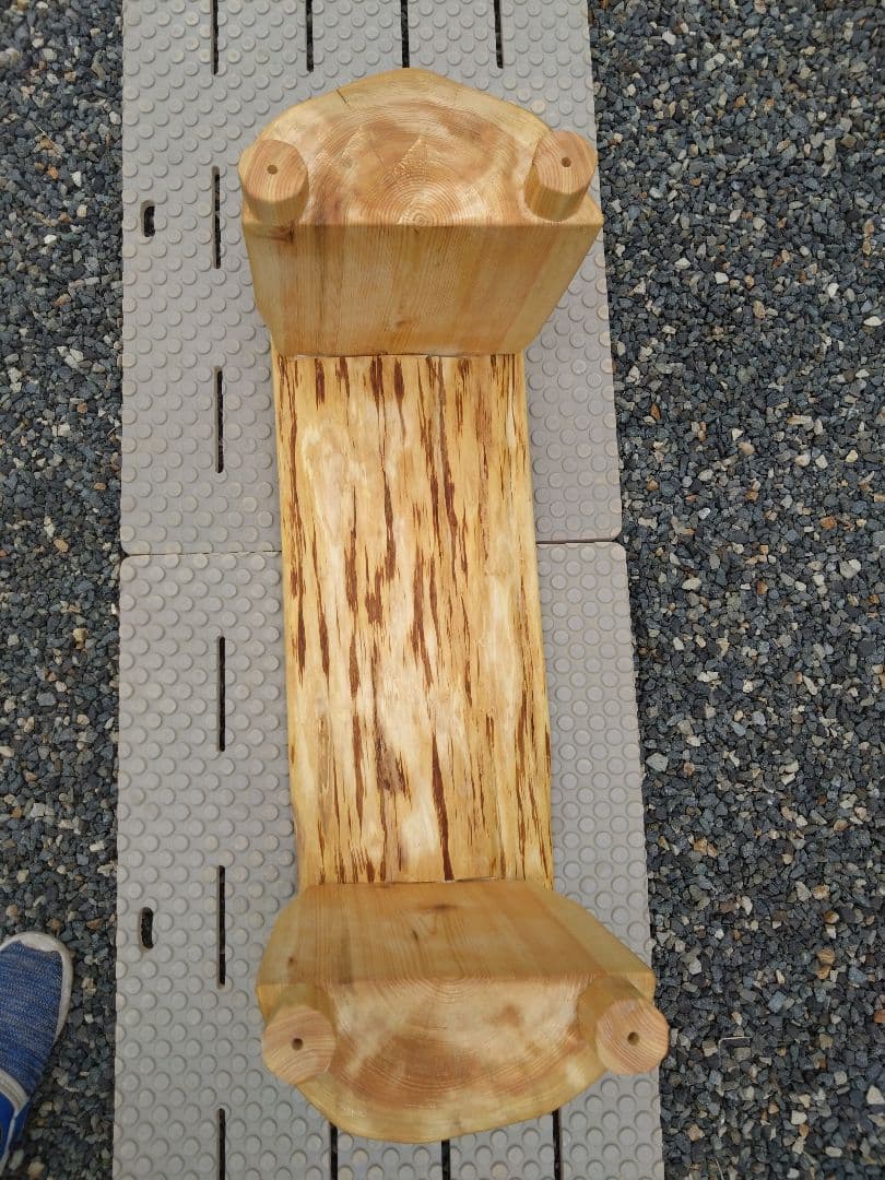 杉板と檜のベンチ84　値下げ❕天板は肌に優しい杉　節無しで杢目が綺麗　脚は檜半切