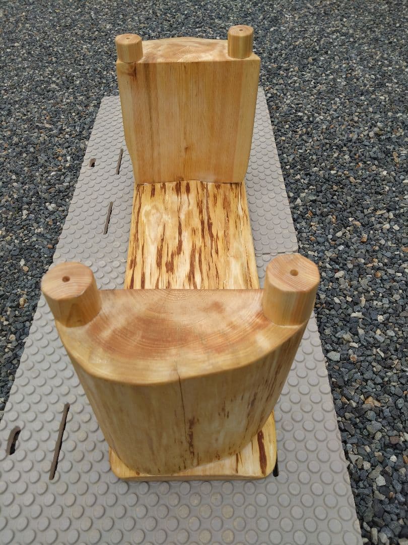 杉板と檜のベンチ84　値下げ❕天板は肌に優しい杉　節無しで杢目が綺麗　脚は檜半切