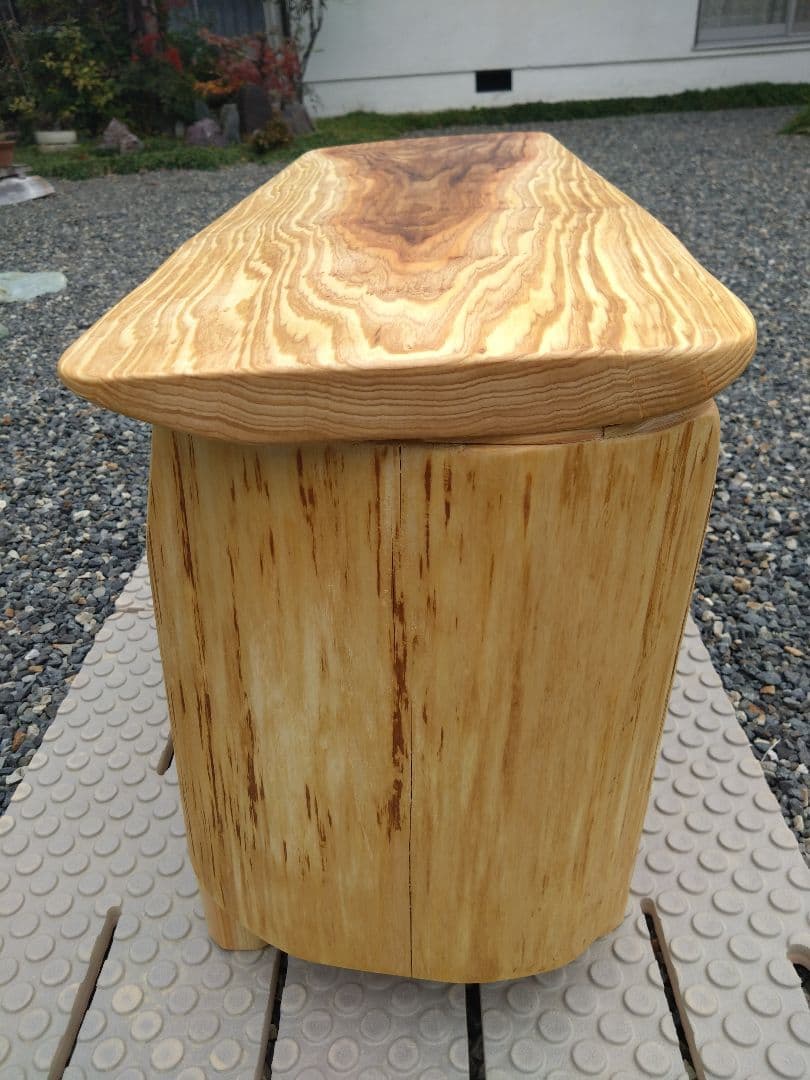 杉板と檜のベンチ84　値下げ❕天板は肌に優しい杉　節無しで杢目が綺麗　脚は檜半切