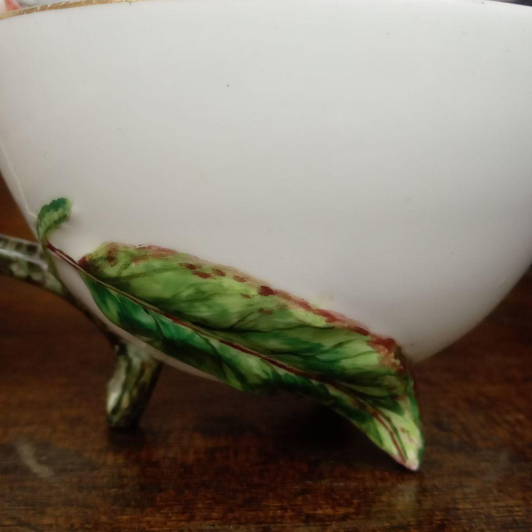 イングランド　アンティーク　マジョリカ焼　桜　カップ