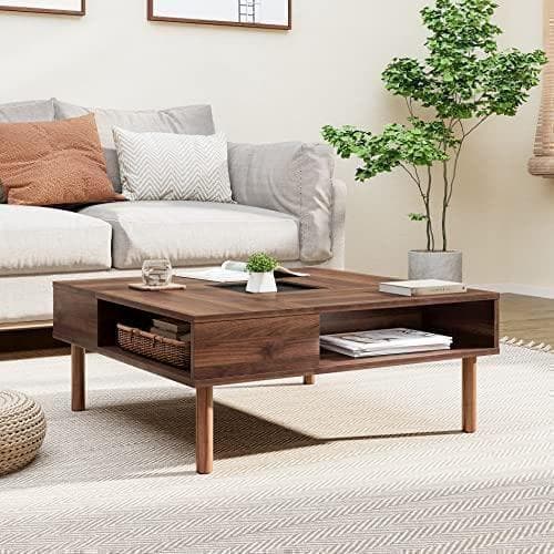 ローテーブル センターテーブル 収納スペース付 ウォールナット