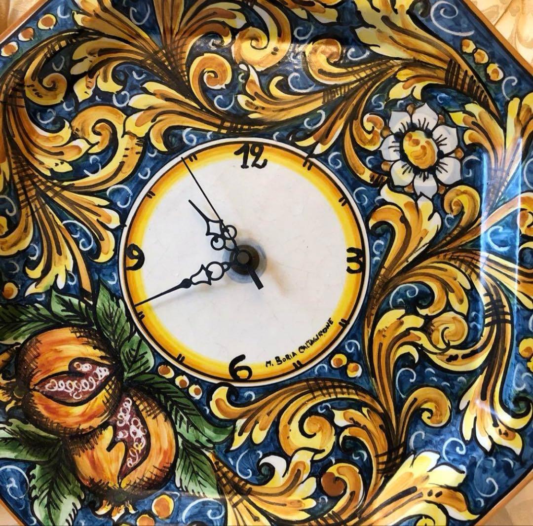 激レア イタリアルネサンス・マヨリカ陶器の掛時計