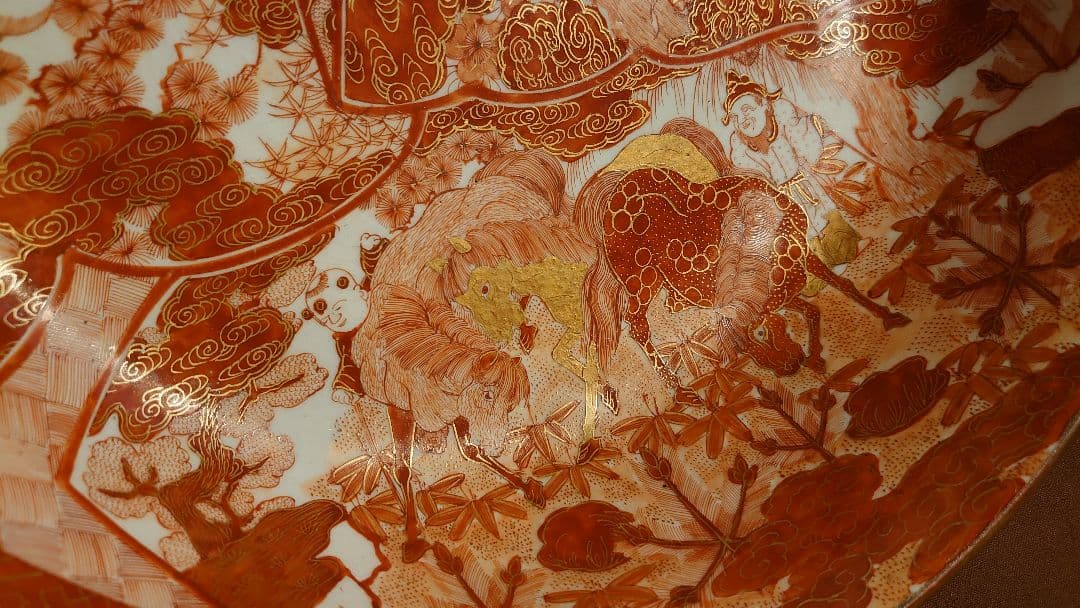 古九谷 赤絵 金彩 飯田屋 宮本屋窯 九谷焼 馬の図 アンティーク九谷焼