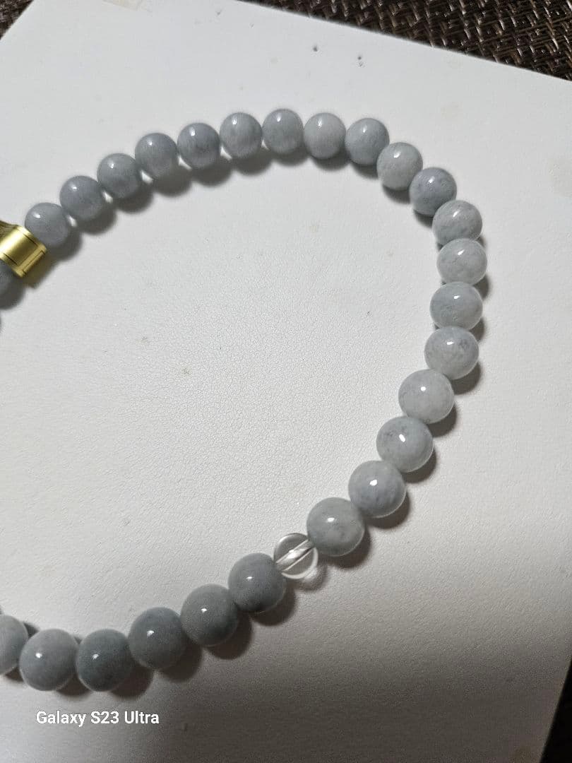 糸魚川青翡翠念珠８mm３３珠　産地証明書付き