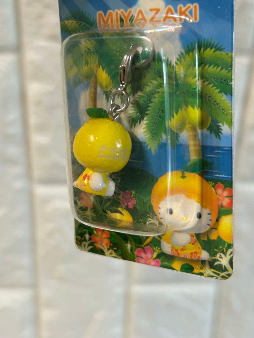 ご当地キティ【宮崎限定】2点セット 日向夏 みかん 根付 マスコット 未