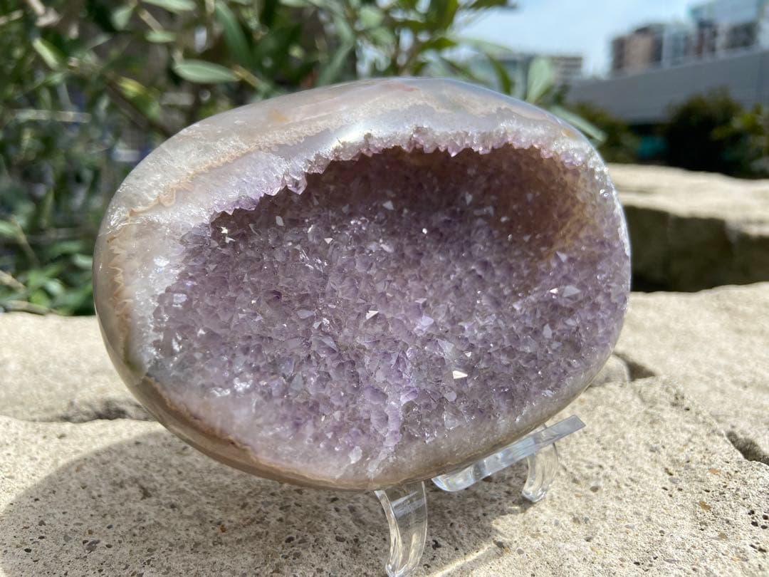 【恋愛・浄化】ラベンダーアメジストクラスター⭐️皿⭐️キラキラ N79
