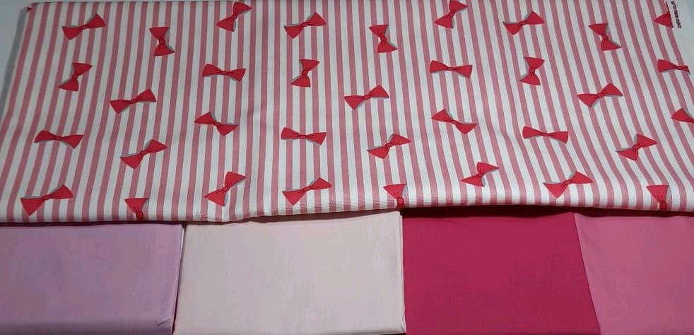 ランチョンマット　生地見本　リボンストライプ