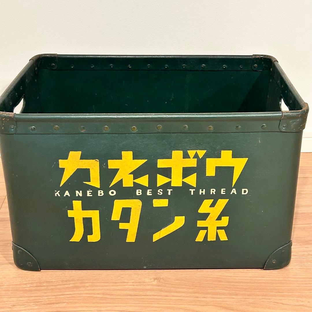 カネボウ カタン糸 昭和レトロ 古いボテ箱 レトロ雑貨　アンティーク