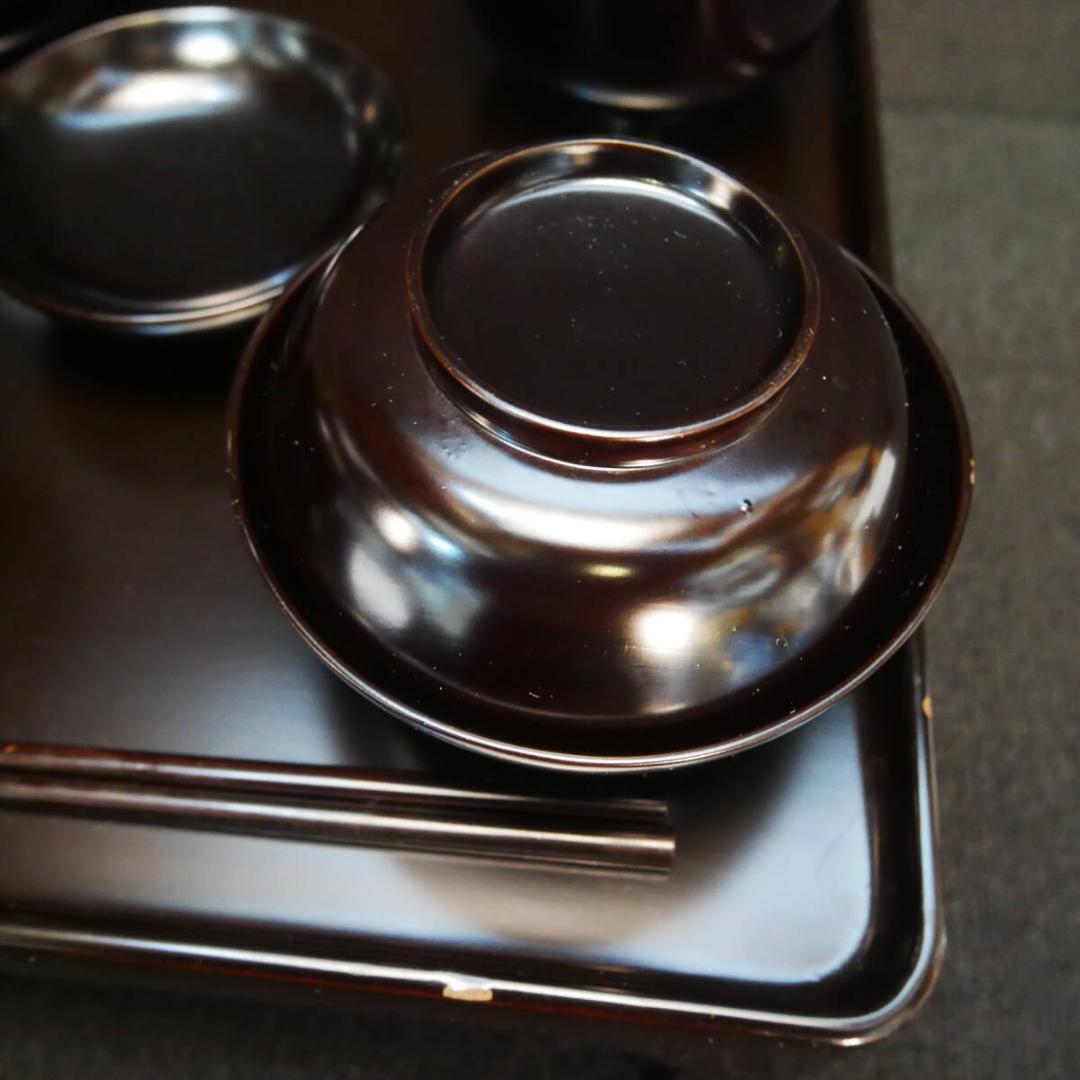 御霊供膳 輪島塗 極上本堅地 布着 昭和初期 岡崎市発送 7078