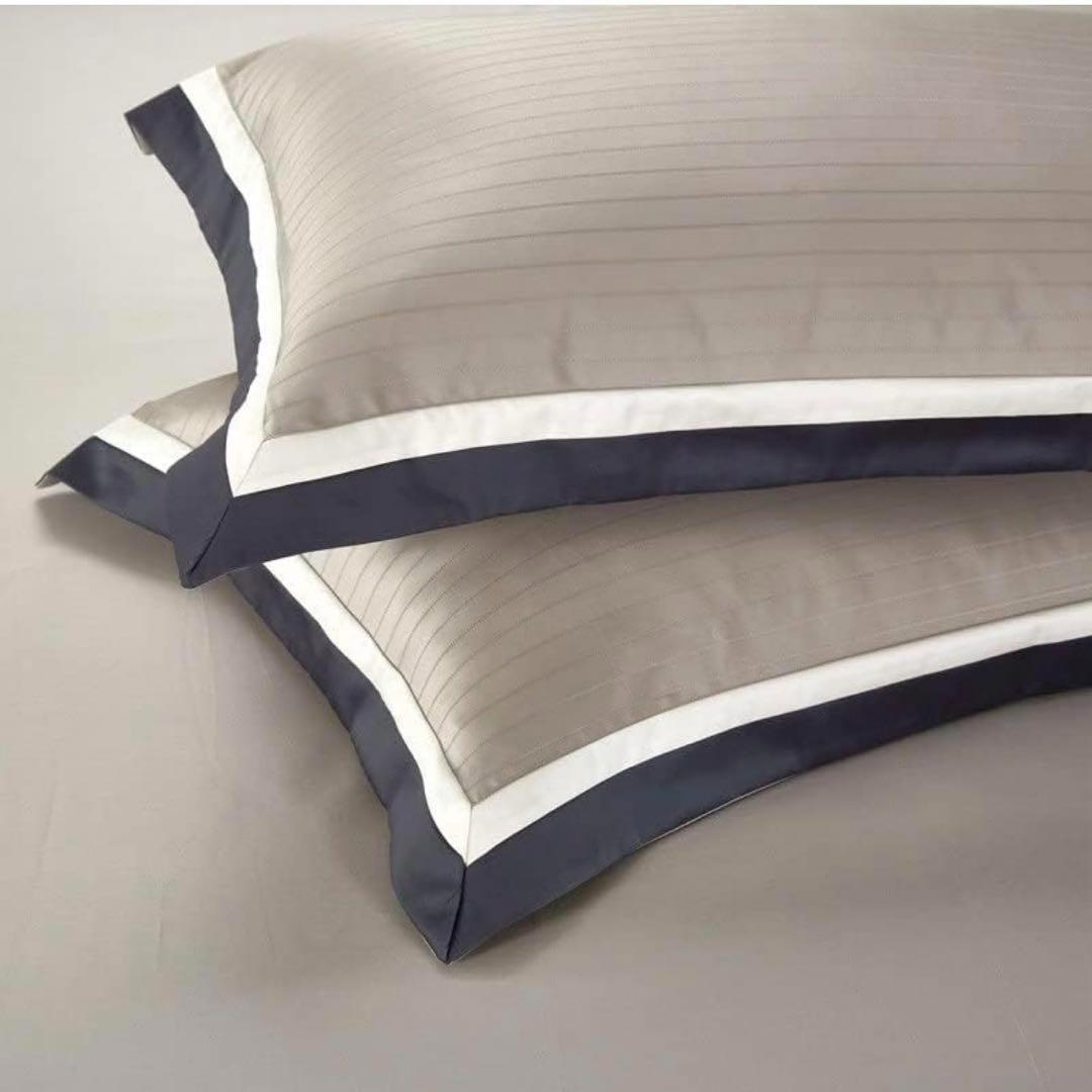 【新品】クイーン 寝具セット エジプト綿 紫 シーツ 枕カバー 掛け布団カバー