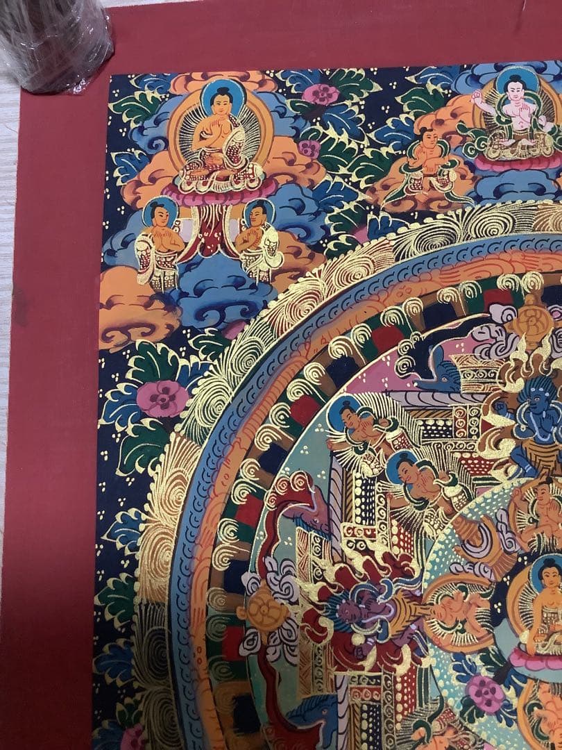 《 チベット密教　新品　1点物 》 手描き　曼荼羅　仏陀　釈迦　仏画　仏教　d5