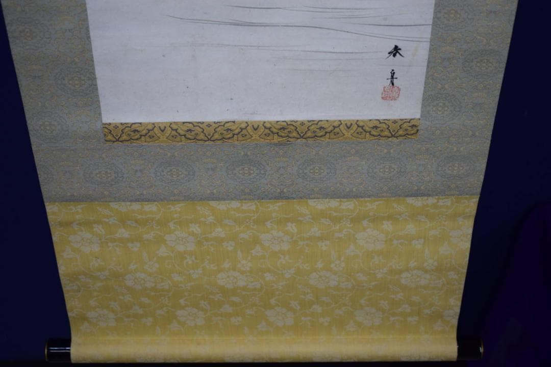 真作/大原呑舟/屋形船図/布袋屋掛軸HH-705｜