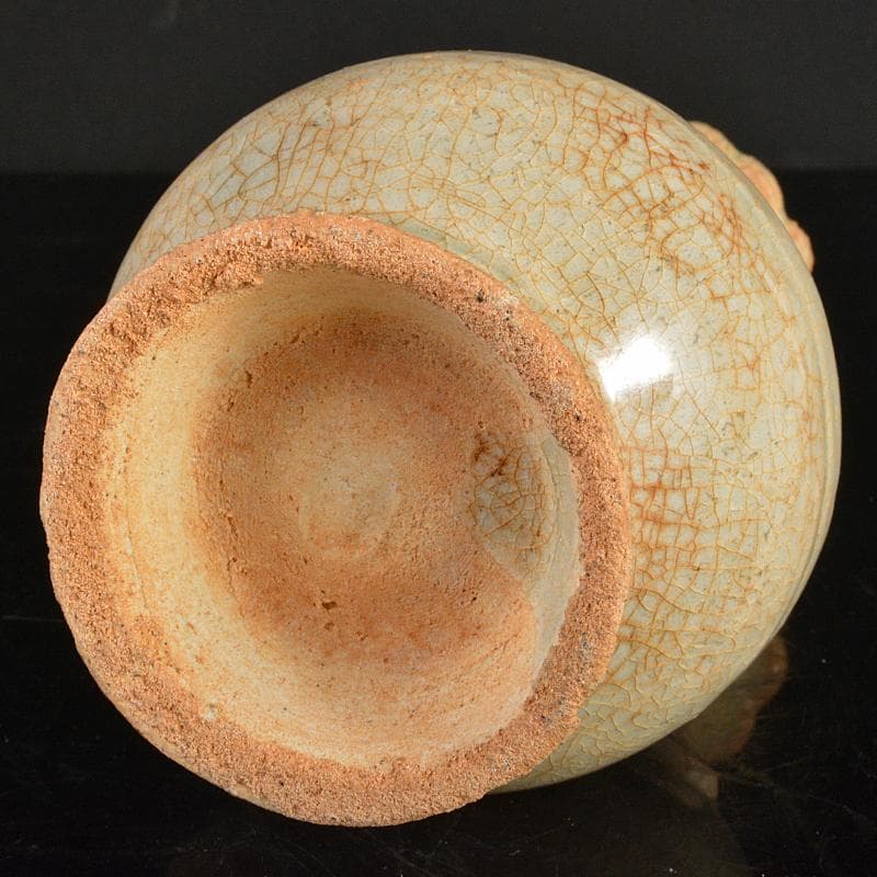 中国 耀州窯 青磁 双耳瓶 C R6659 - メルカリ