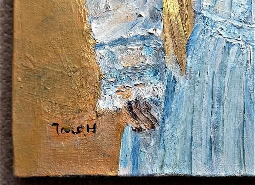 堀太郎　「ドイツ人形」　油彩　Ｆ６　サイン有　白日会会員　油絵　額装　真作保証