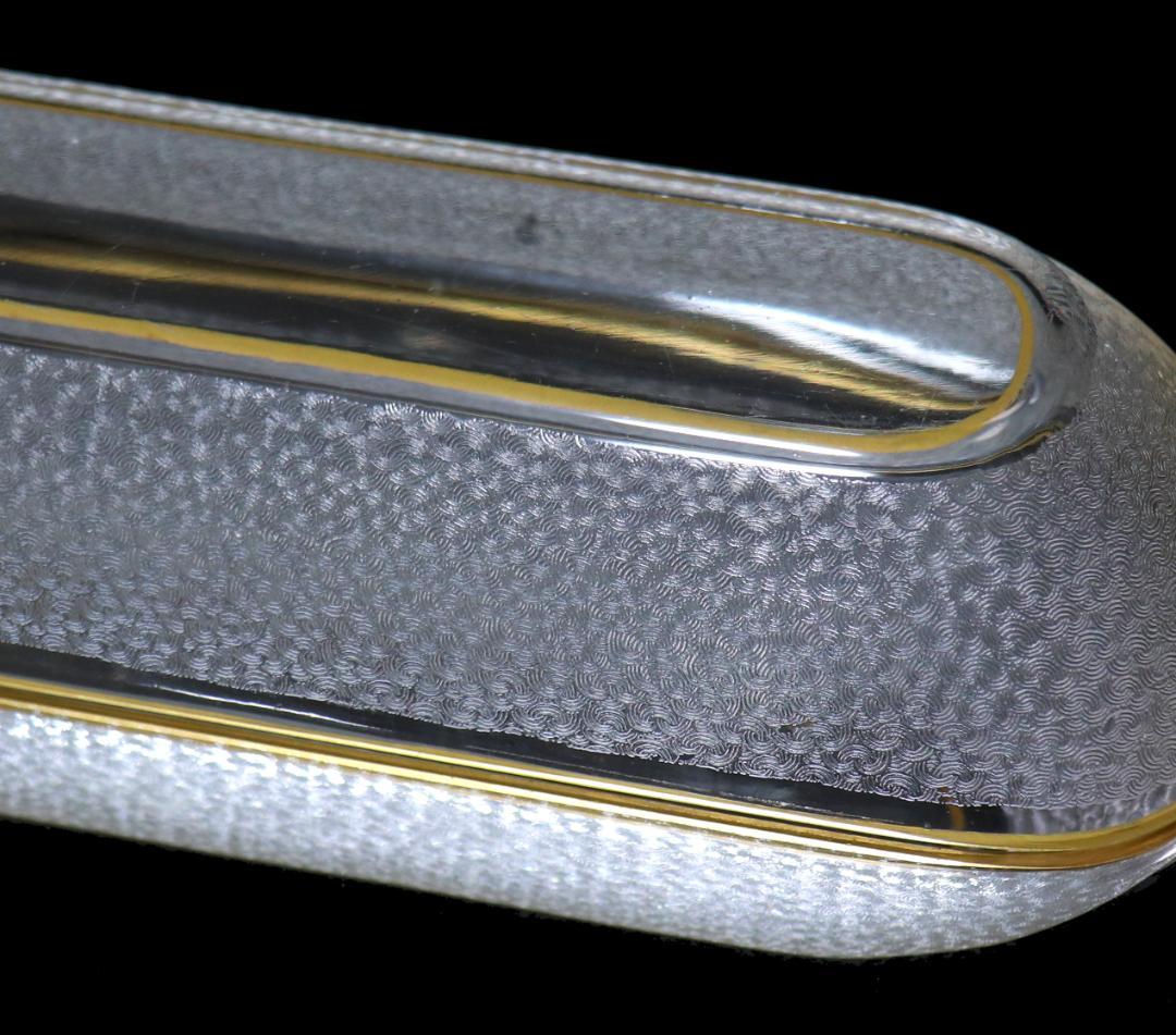 オールド・バカラ 珍品 春海商店特注青海波文金彩舟形鉢 24.6cm 懐石料理具